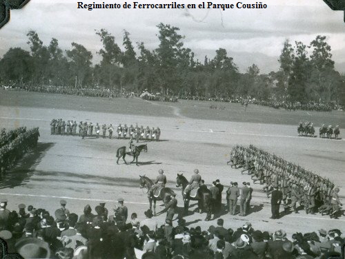 Regimiento de Ferrocarriles en el Parque Cousio